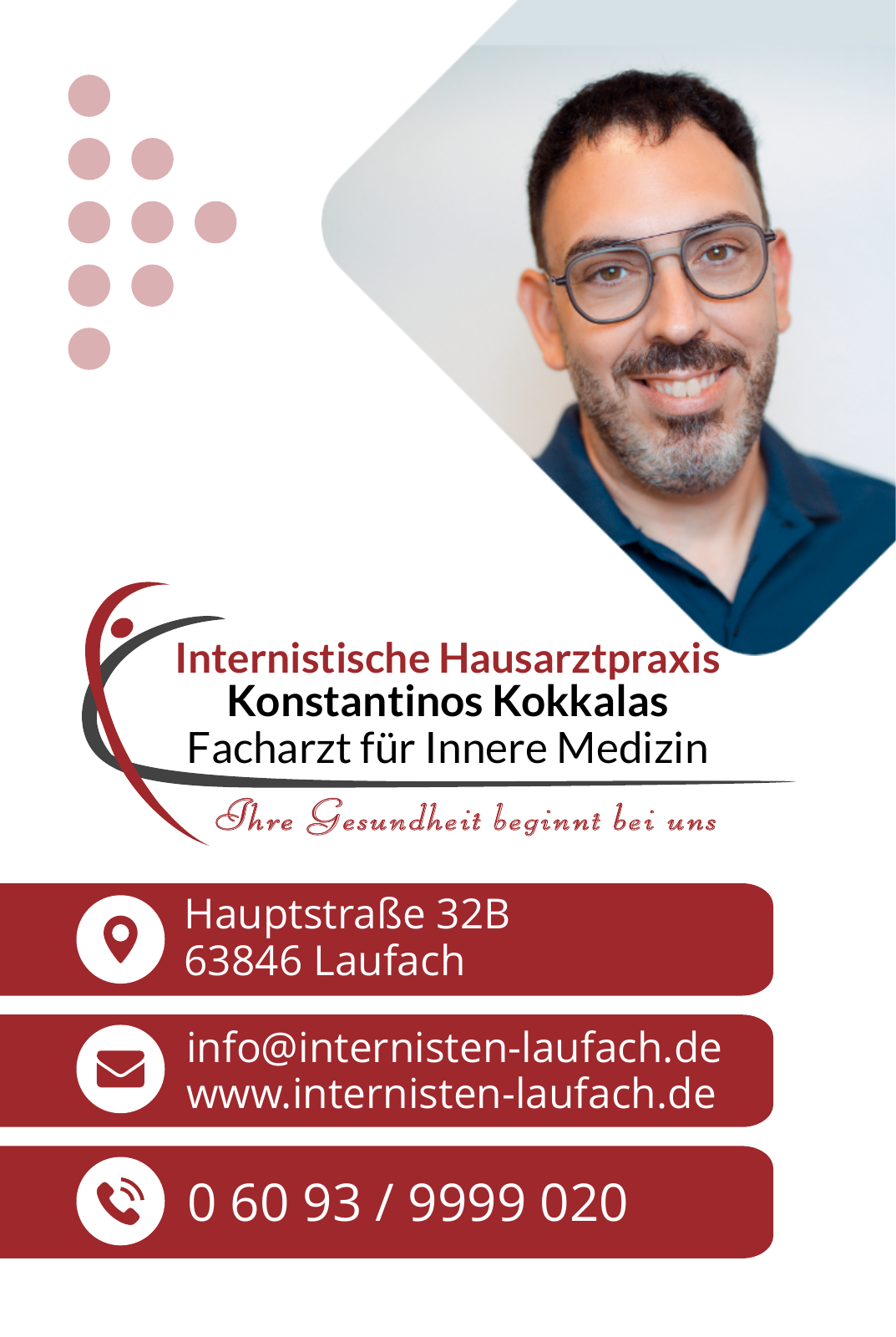 Business card for Kokkalas medical practice