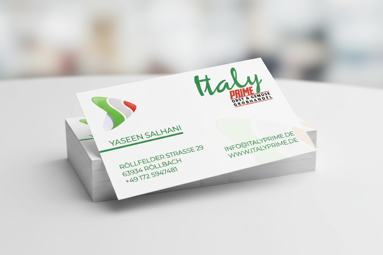 Italy Prime: Corporate design · cards