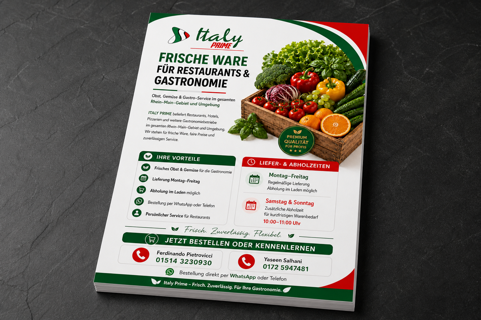 Italy Prime: A5 flyer