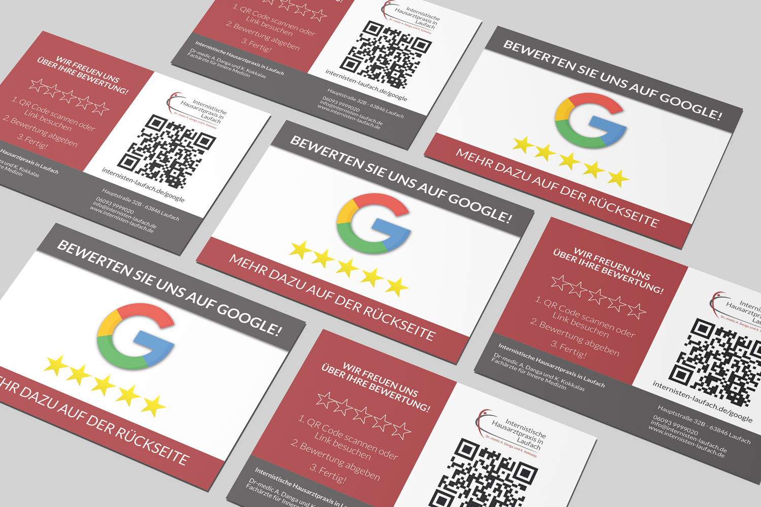 Laufach medical practice: Folded card · QR code