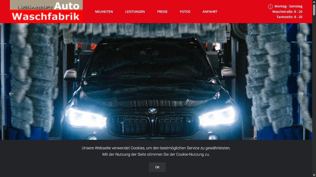 Website for Auto Waschfabrik