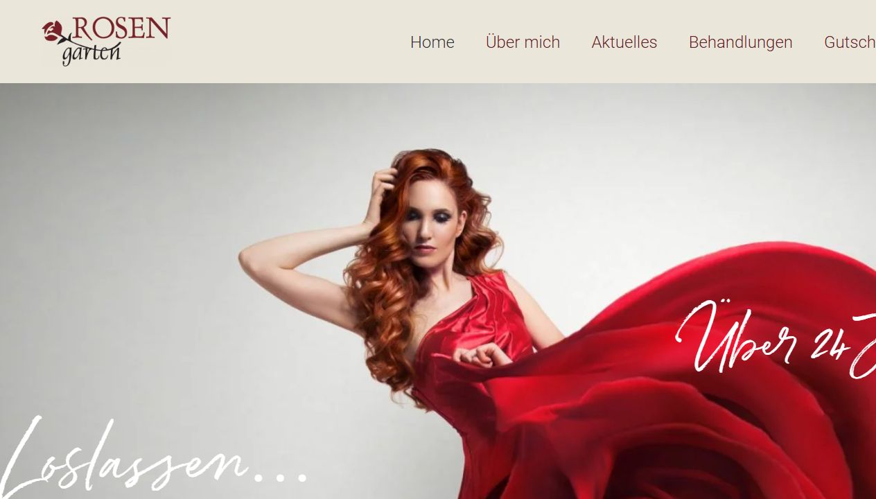 Website for Kosmetikatelier Rosengarten